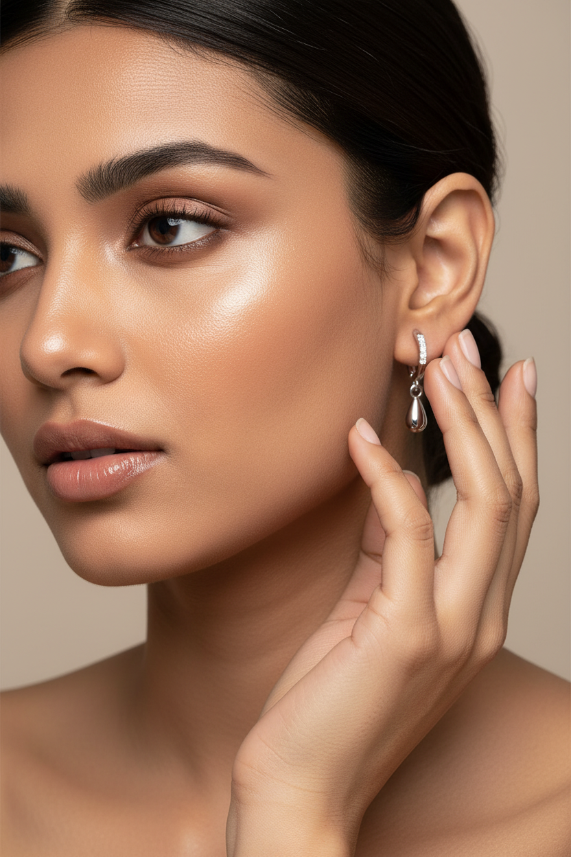 Silver Water Drop Earrings