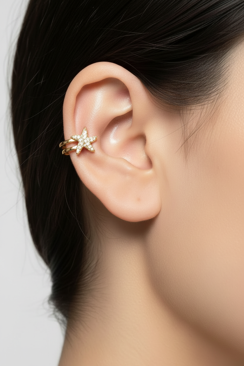 Star fish Stone Studded Earcuff