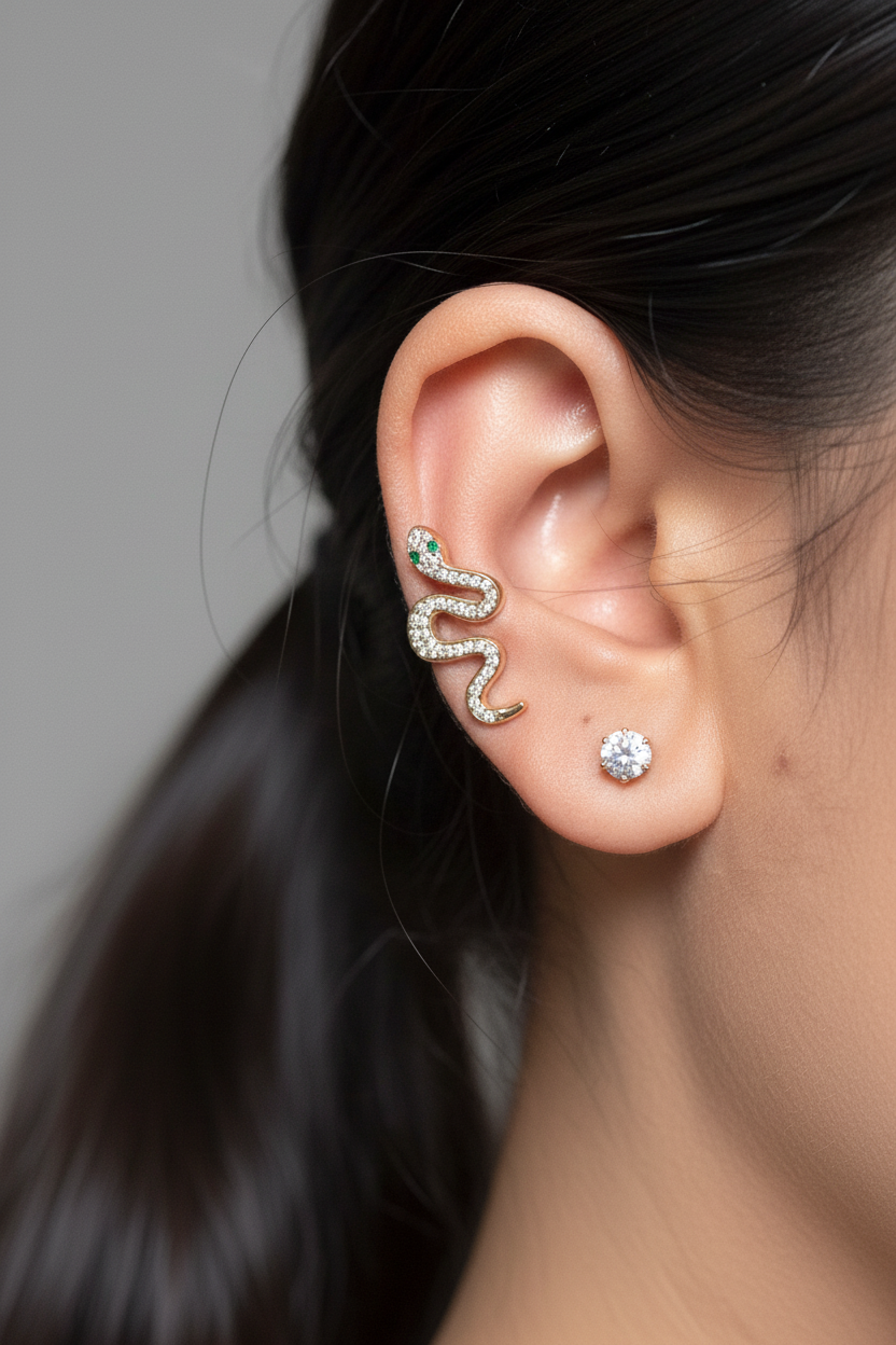 Serpent Stone Earcuff