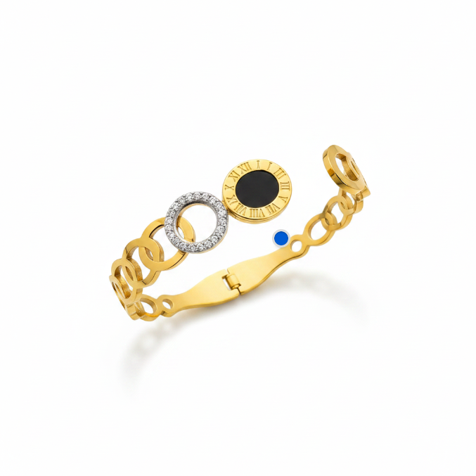 Roman Number Zircon Bangle