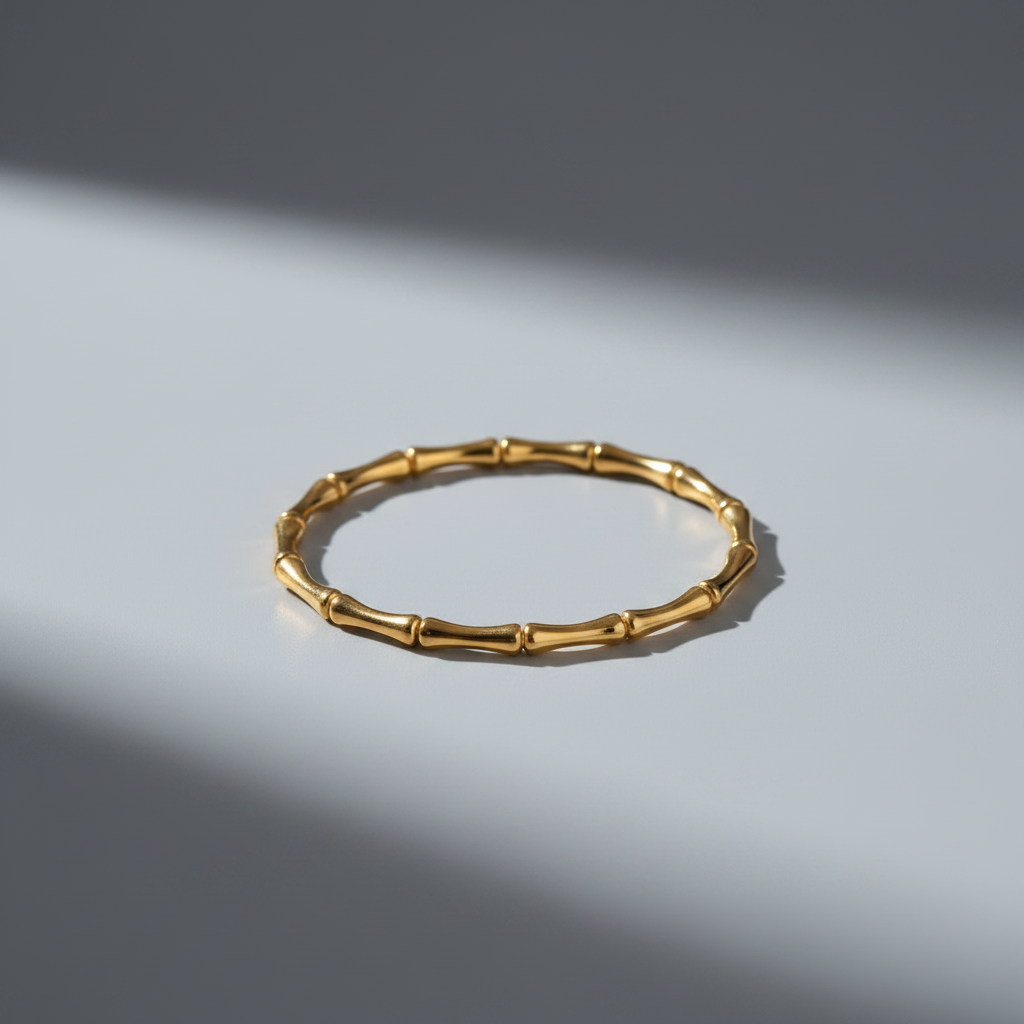 Golden Bamboo Cuff Bangle
