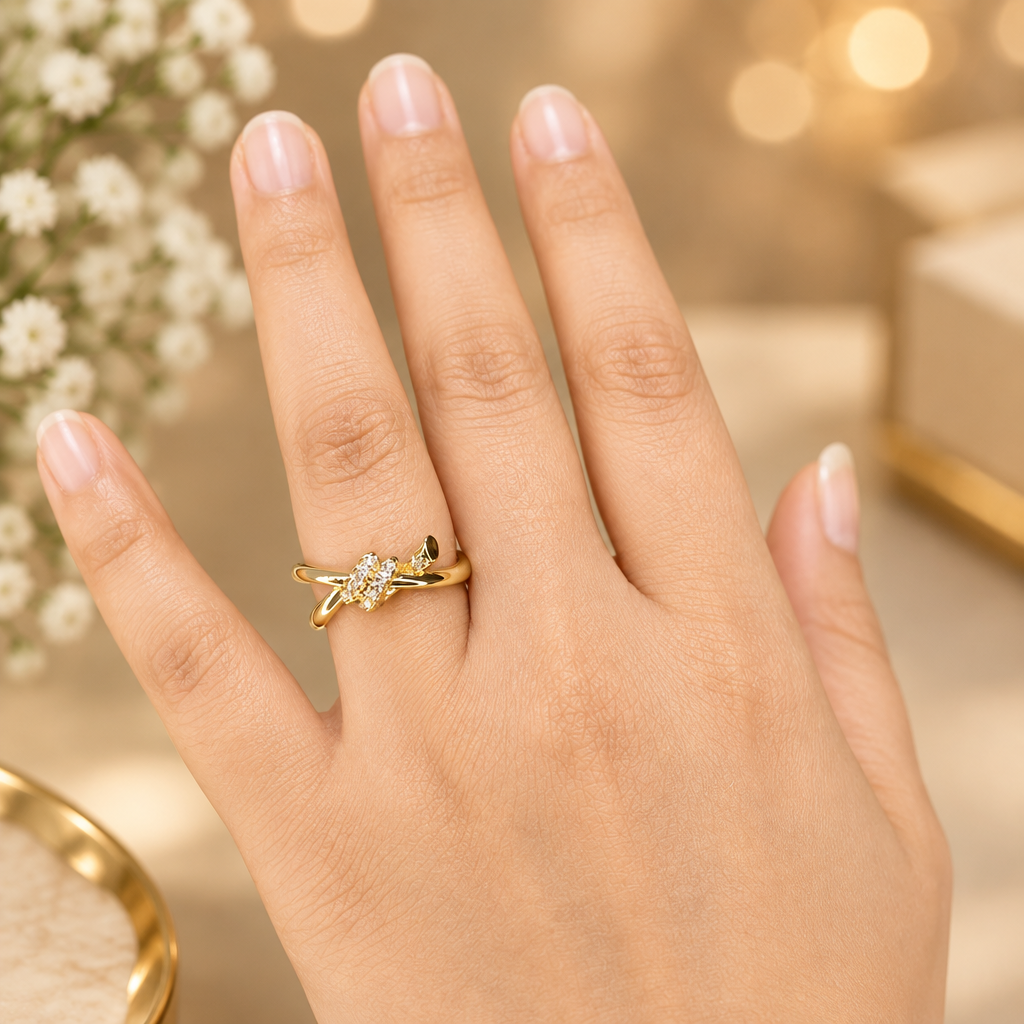 Elegant Stone Adjustable Finger Ring