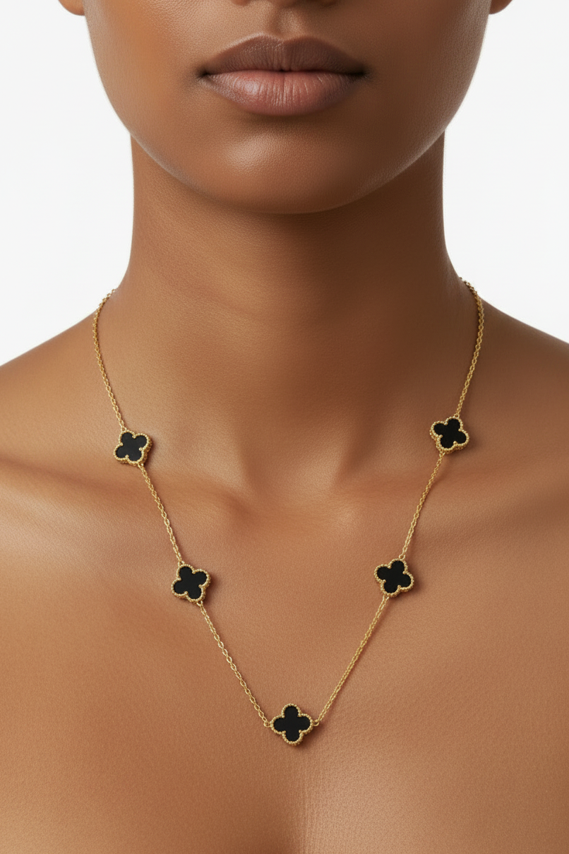onyx floral neckcain