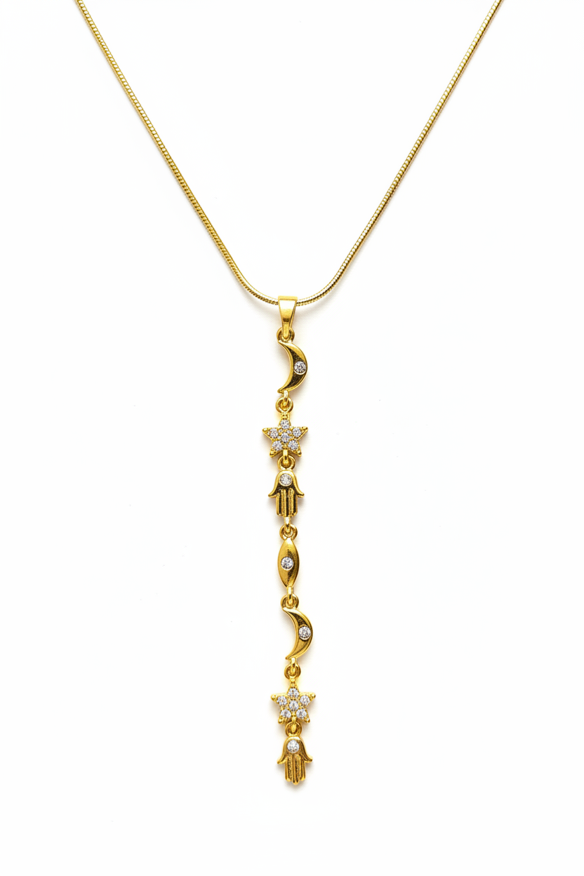 Moon star drop neckchain