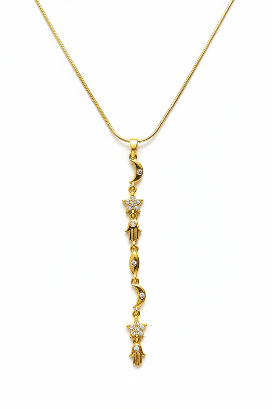 Moon star drop neckchain
