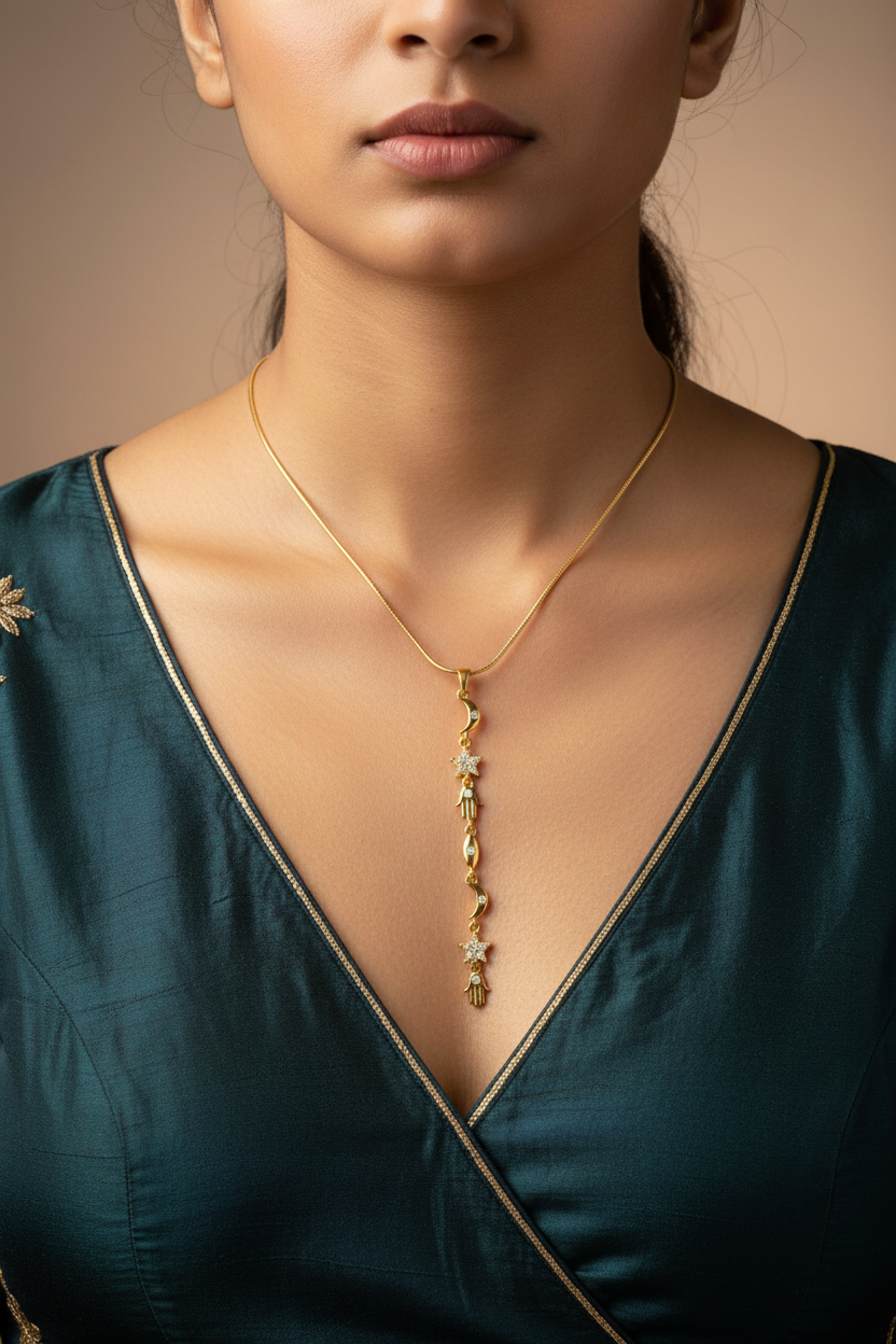 Moon star drop neckchain