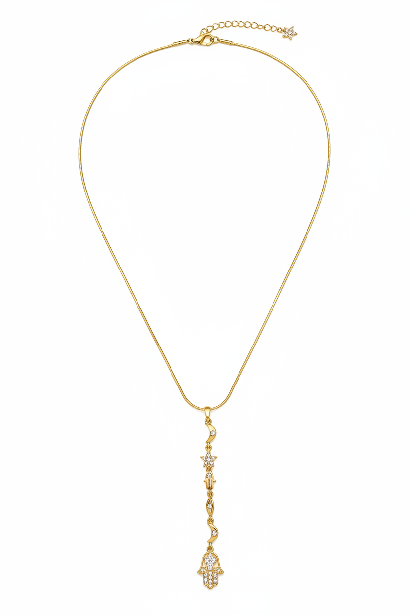 Moon star drop neckchain