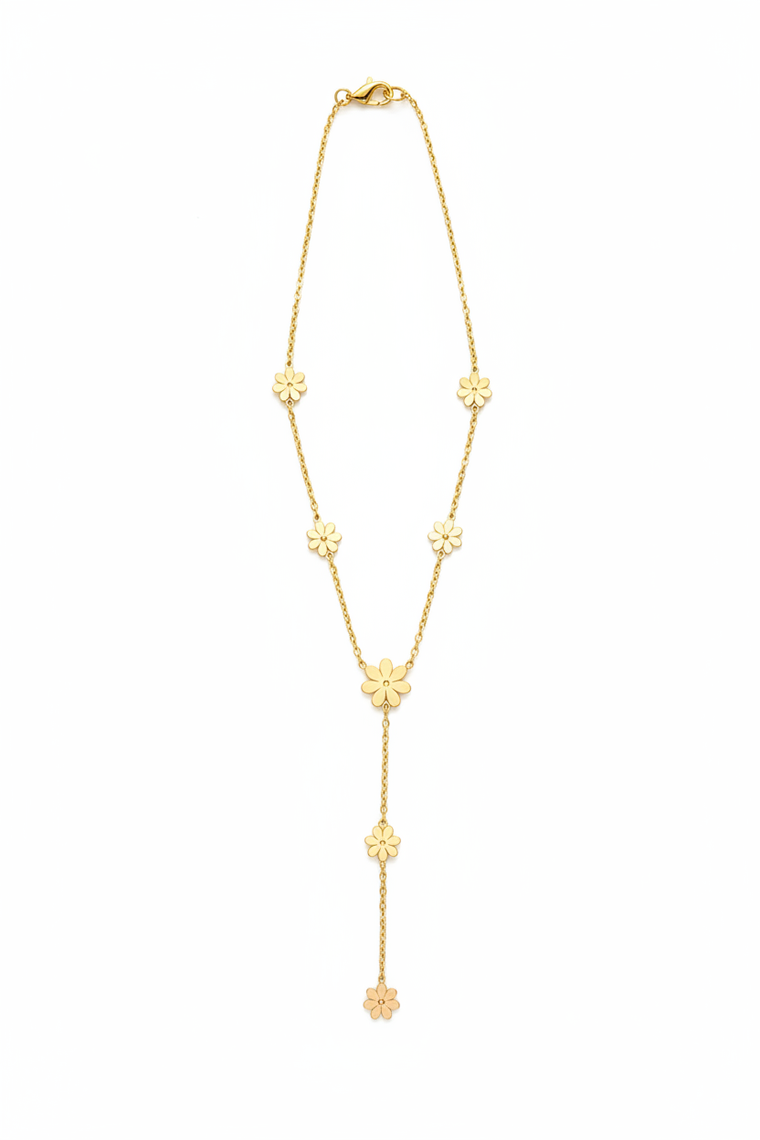 Elegant floral drop neckchain
