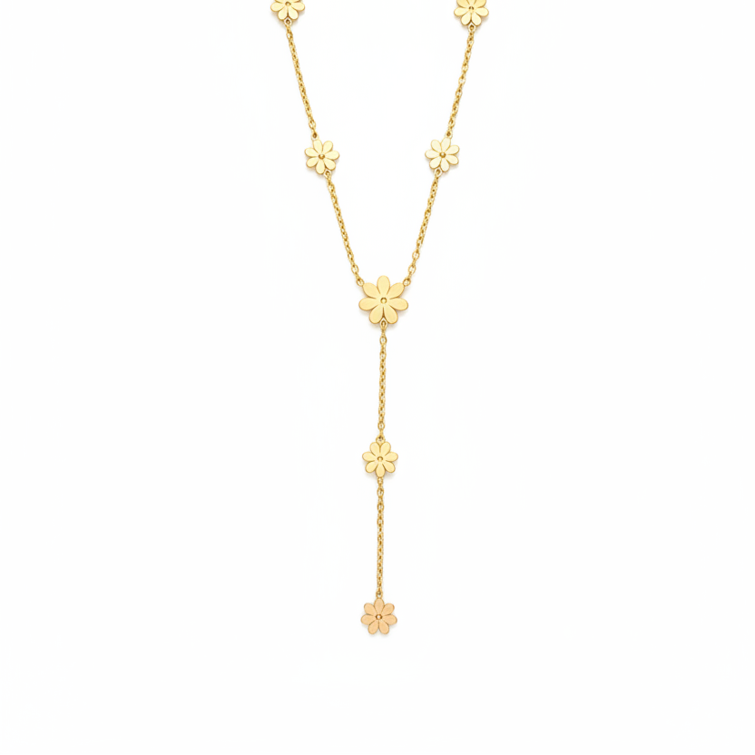 Elegant floral drop neckchain