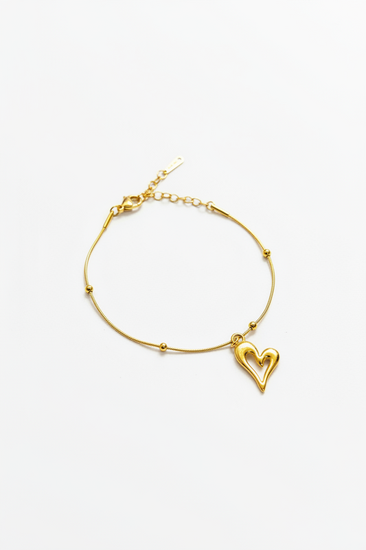 Golden Heart charm bracelet
