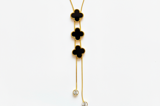 onyx charm zerconia drop neckchain