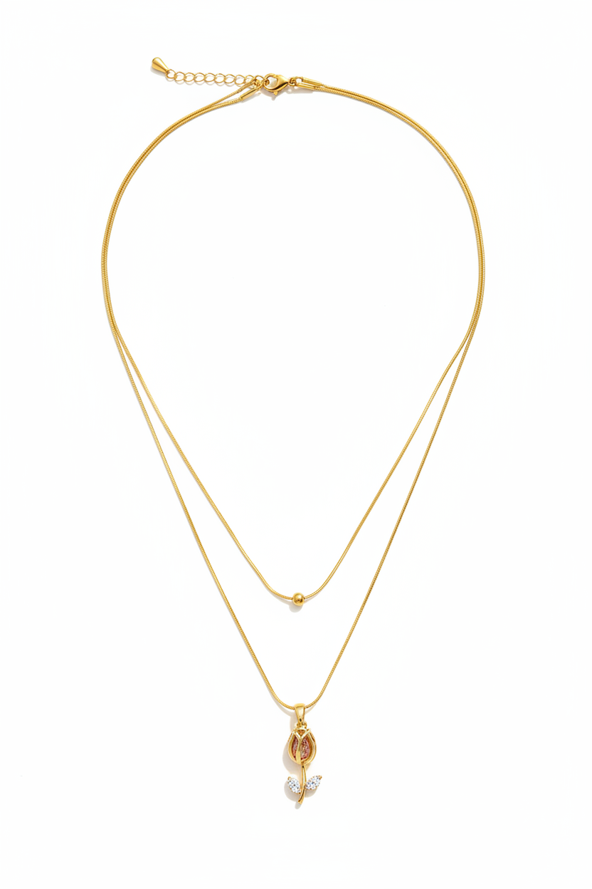 Korean Rose pendant neckchain