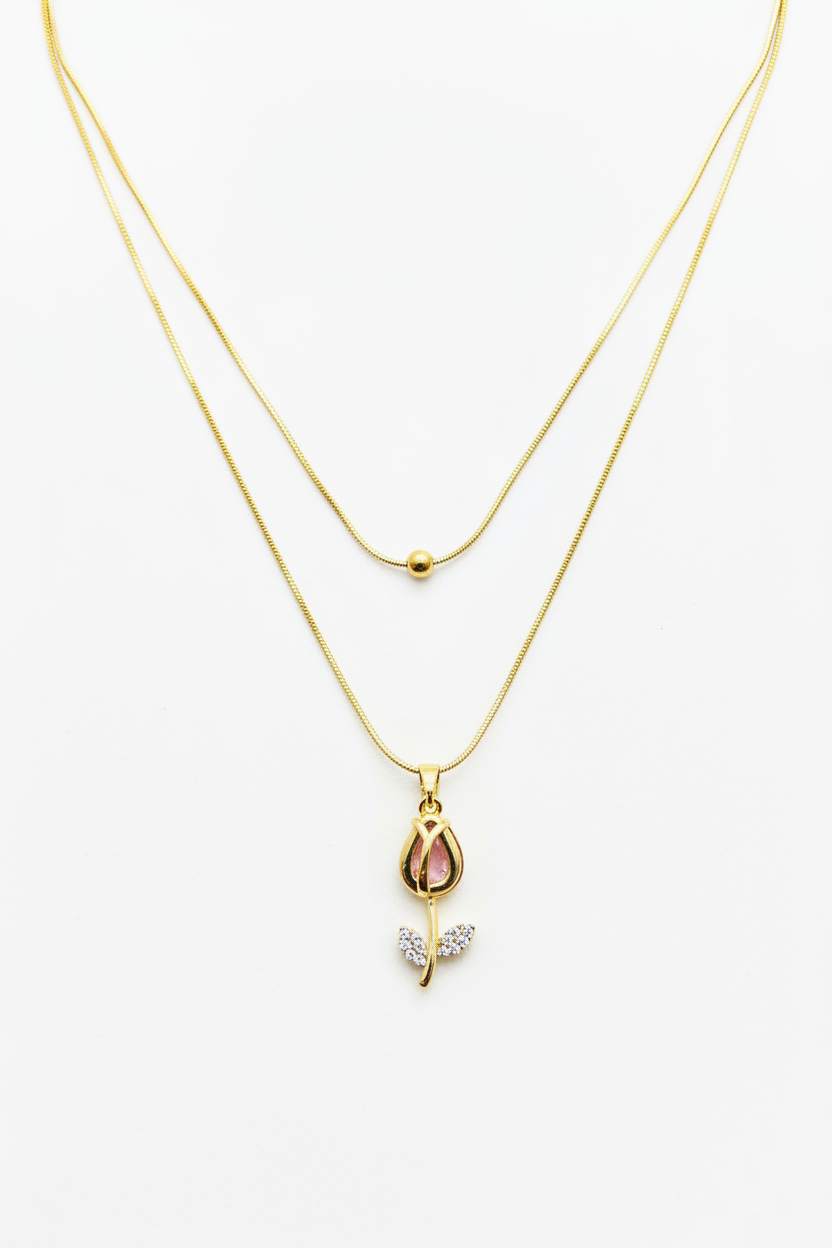 Korean Rose pendant neckchain