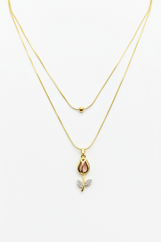 Korean Rose pendant neckchain