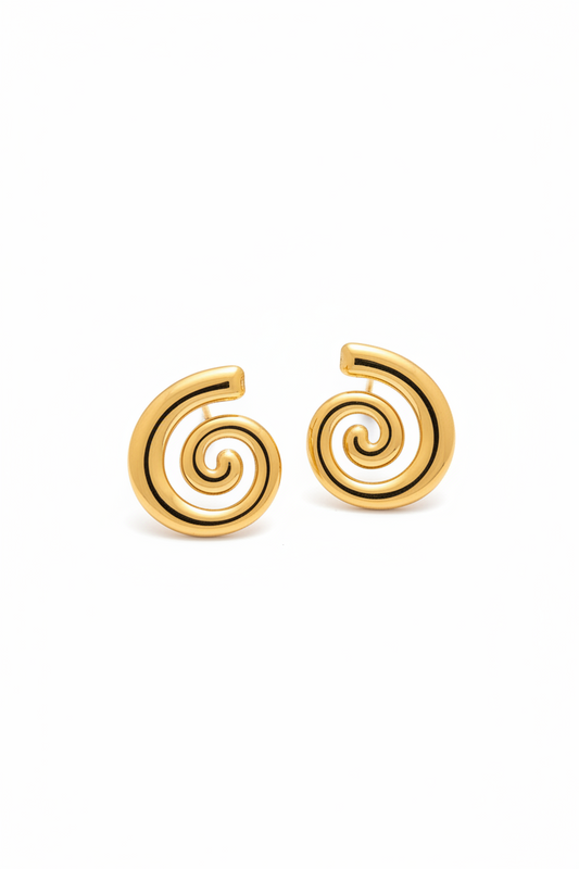 Spiral Golden Statement Earring