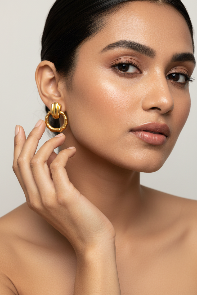 Golden ring statement Earrings