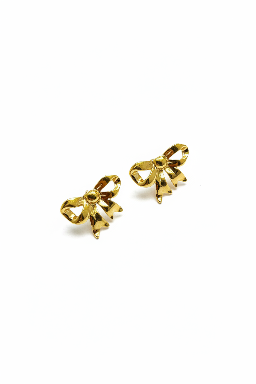 Korean Golden Bow Earring