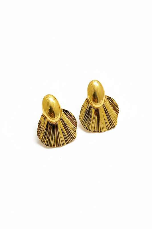 Golden Shell Statement Earring