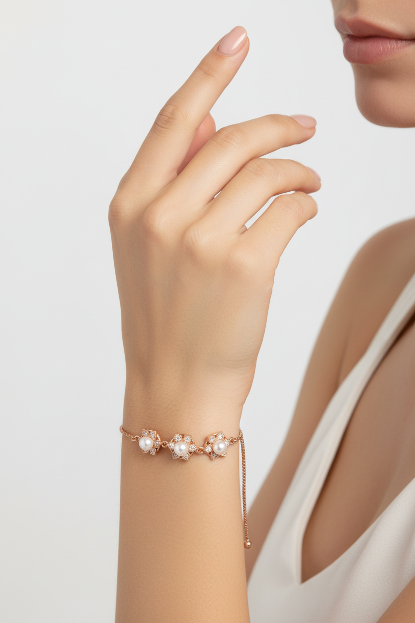 Korean Roes gold pearl bracelet