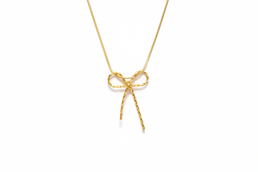 korean bow pendant necklace