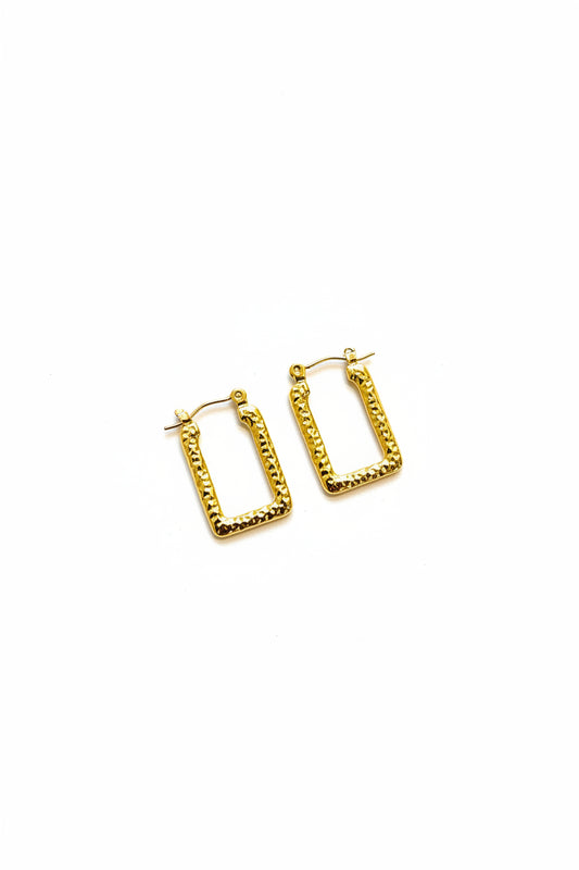 Elegant Square Golden Hoop Earring