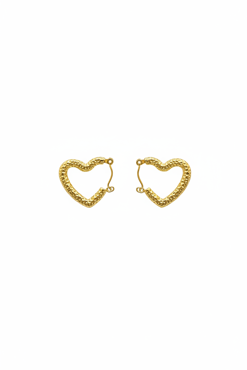 Heart Textured Statement Earrings