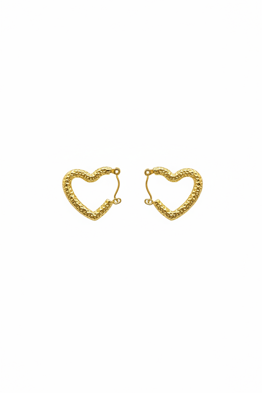 Heart Textured Statement Earrings