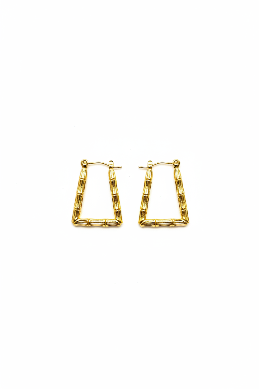 Golden Square Earring