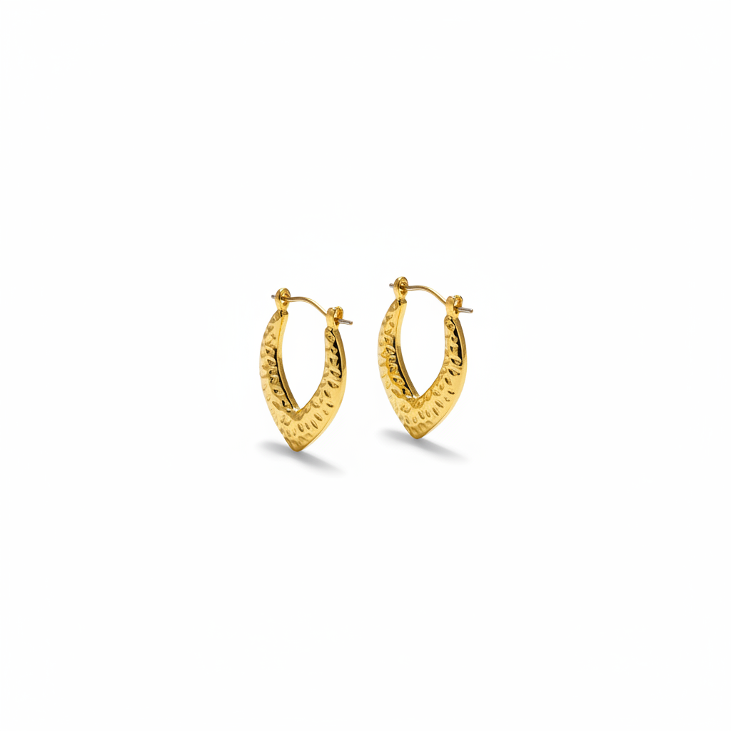 Elegant Textured Hoop Earring