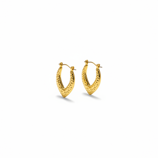 Elegant Textured Hoop Earring
