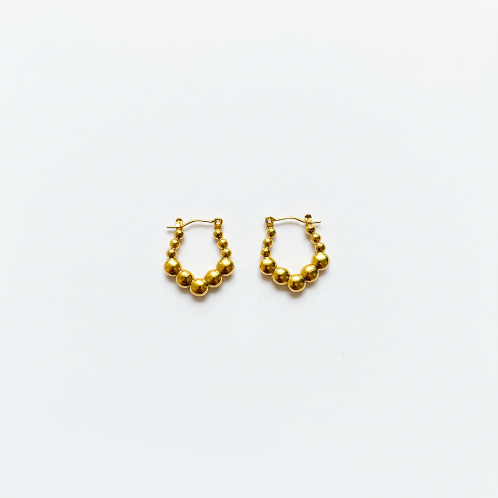 Golden Bubble Hoop Earring