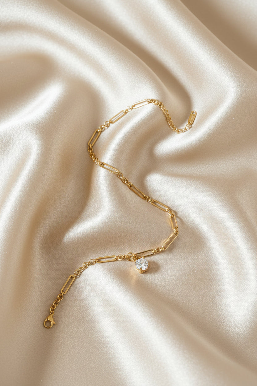 Zirconia Round charm Bracelet