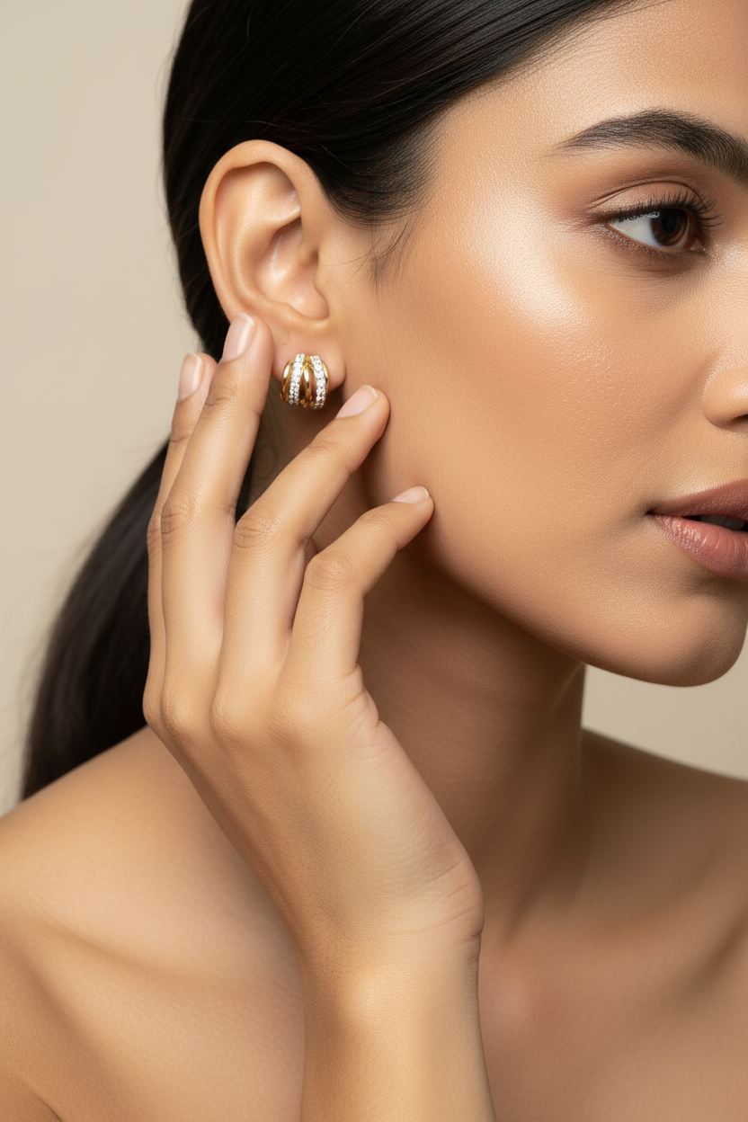 Zirconia Hoop Earrings