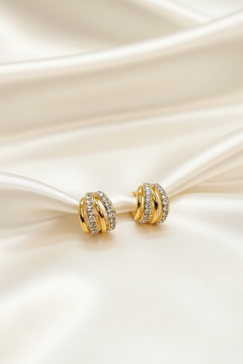 Zirconia Hoop Earrings