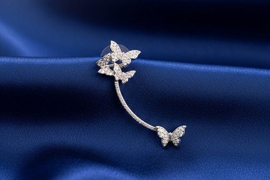 Silver Butterfly Crawler EarCuff