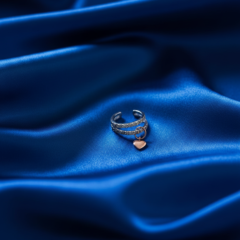 Heart Charm Earcuff