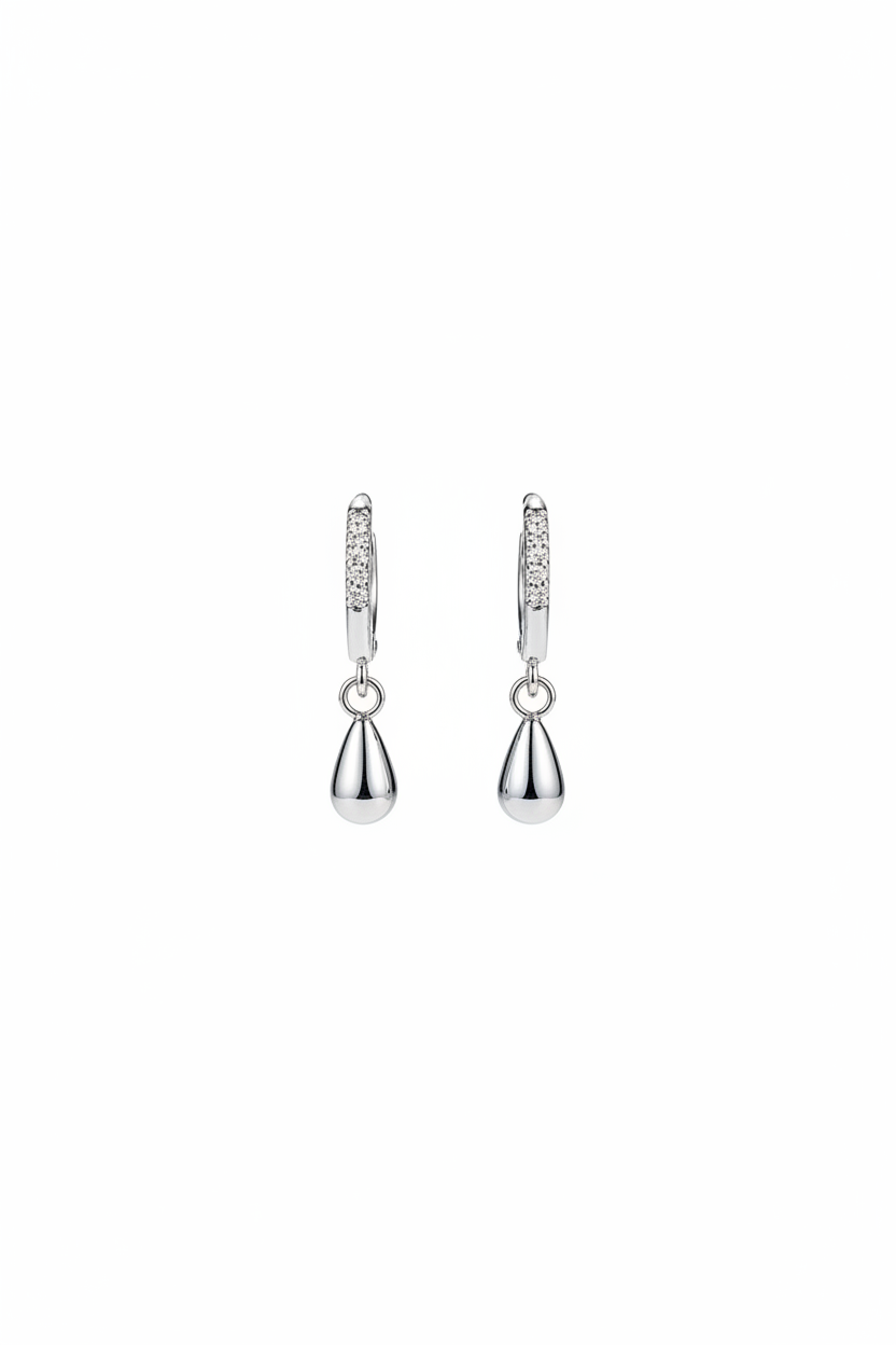 Silver Water Drop Earrings