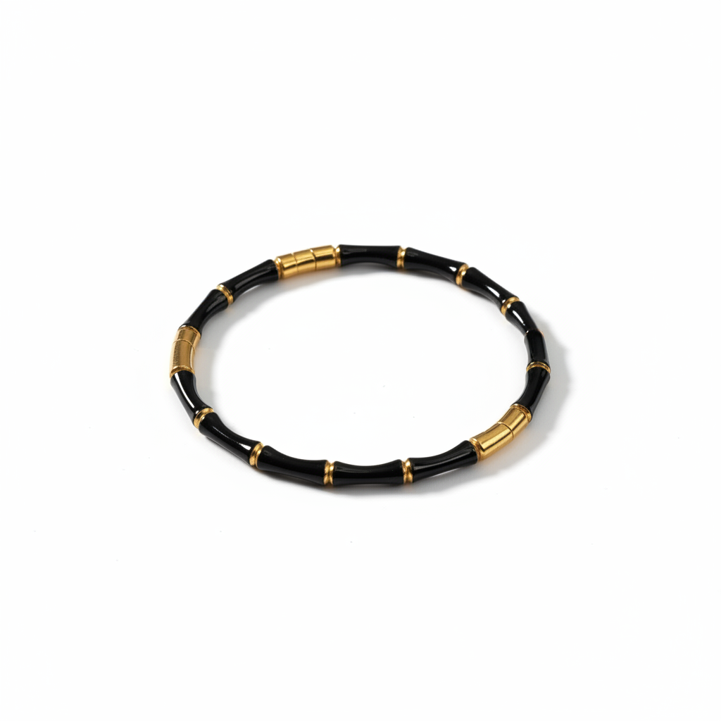 Black Bamboo Cuff Bangle