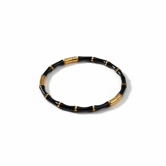 Black Bamboo Cuff Bangle