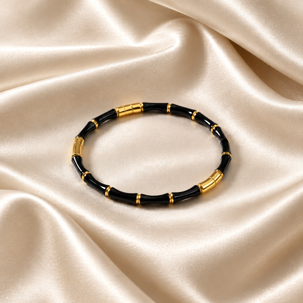 Black Bamboo Cuff Bangle