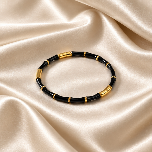 Black Bamboo Cuff Bangle