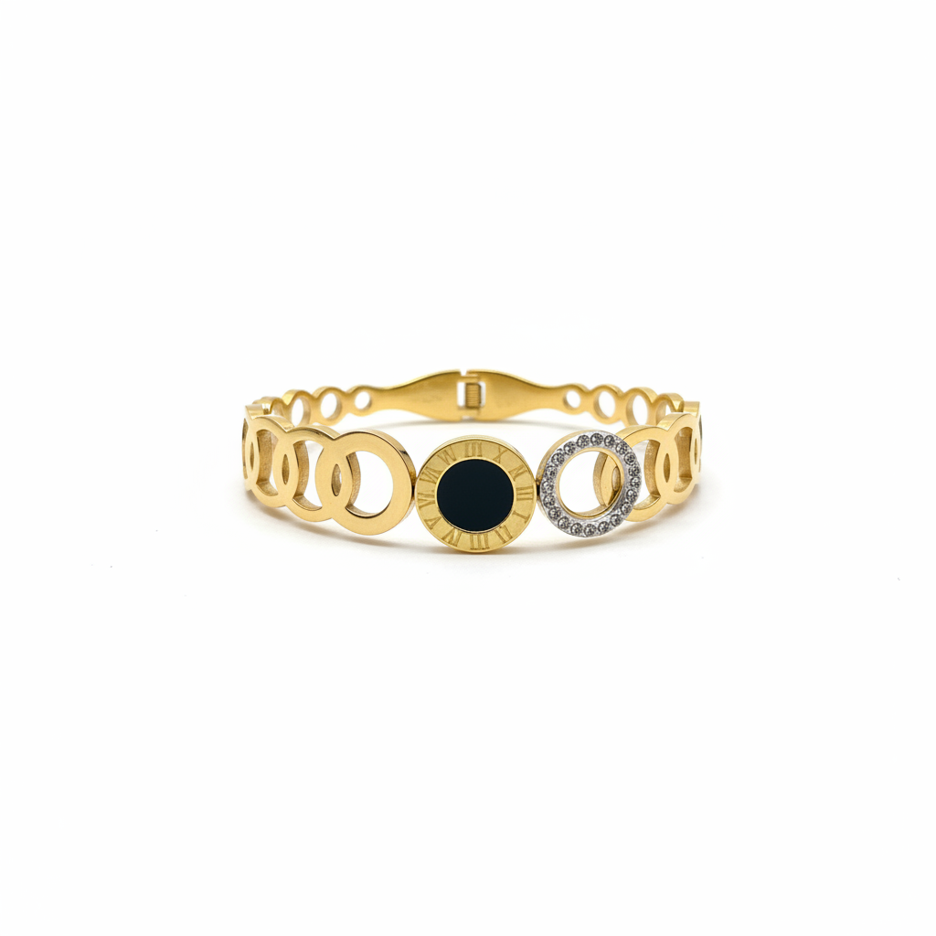 Roman Number Zircon Bangle