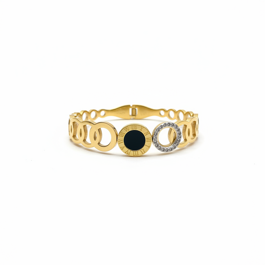 Roman Number Zircon Bangle