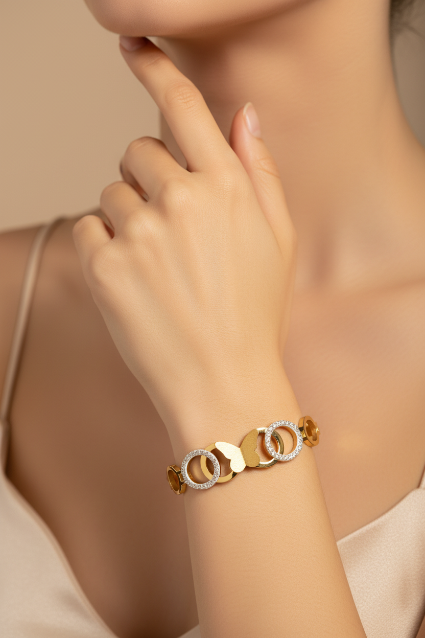 Zircon Butterfly Bangle