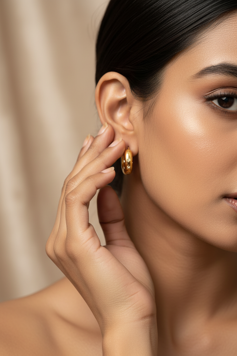 Golden Chunky Hoop Earrings