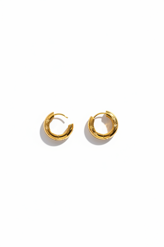 Golden Chunky Hoop Earrings