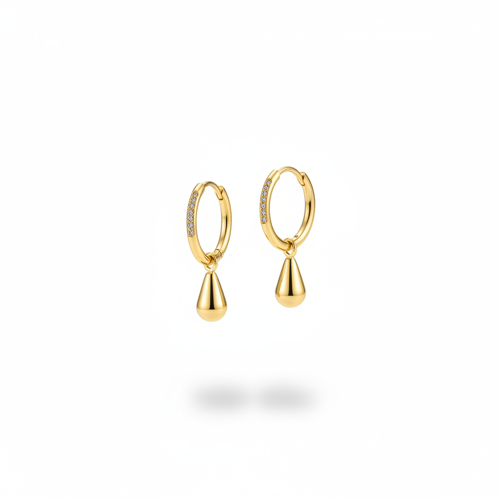 Golden Water Drop Earrings