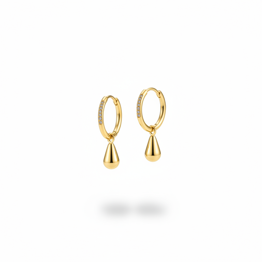 Golden Water Drop Earrings