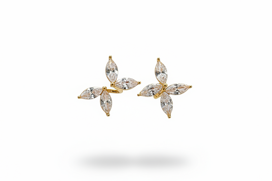 White Leaf Gemstone Earcuff