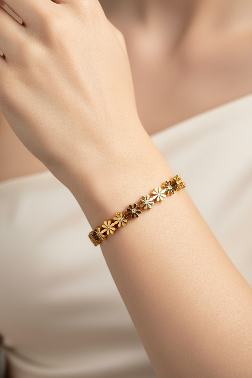Flower Stone Bangle